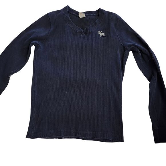 Abercrombie and Fitch Men's Blue v-neck long sleeve pullover sweater Sz LG - Picture 2 of 11